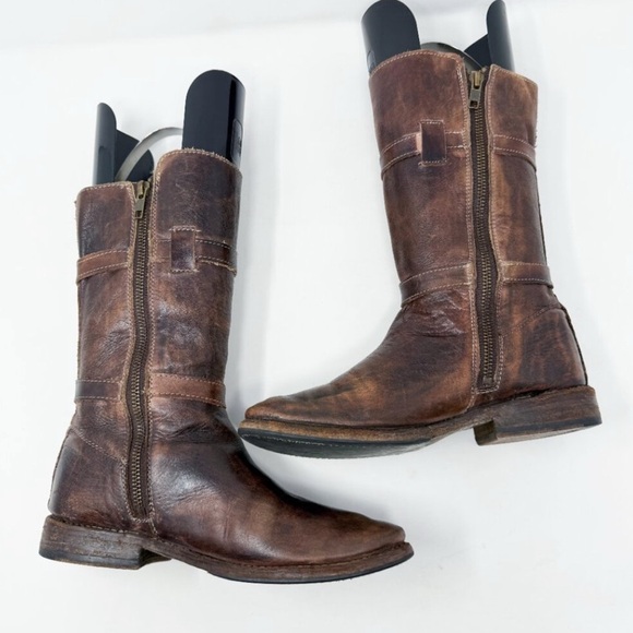 Bed Stu Brown Leather Engineer Boots Women's US Size 6.5 Made in Mexico Mid-Calf - Picture 6 of 8